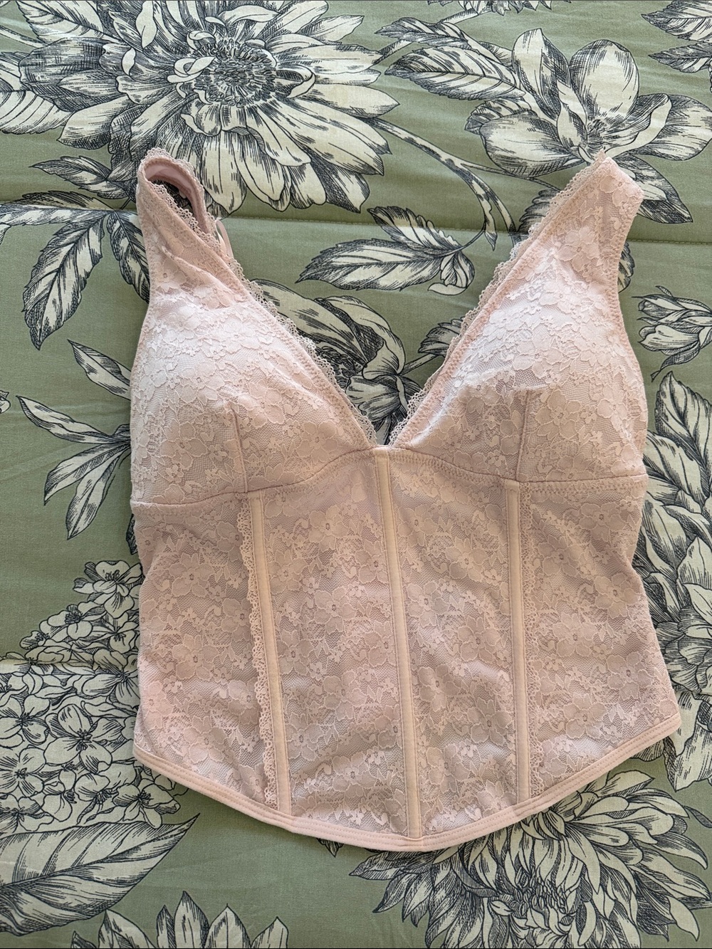 GARAGE Light Pink Lacy Corset Top Size Small